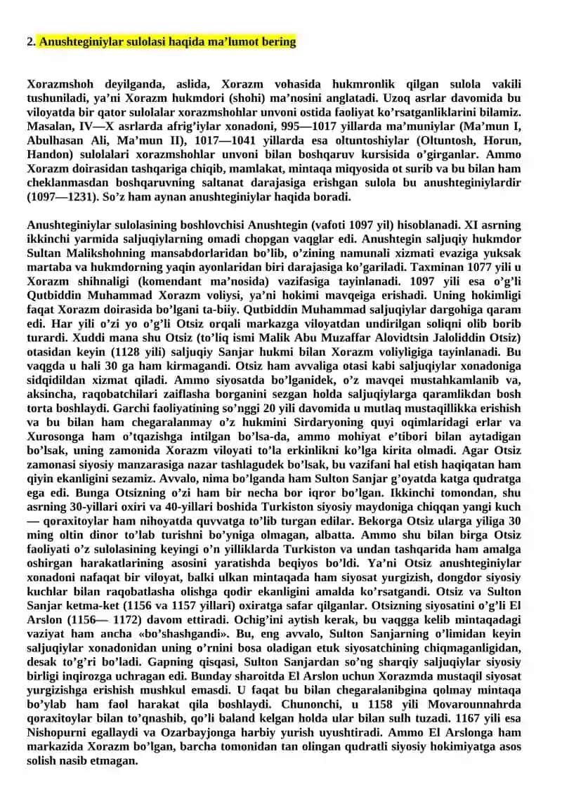 Xorazmshohlar va Qoraxitoylar munosabatlari 2