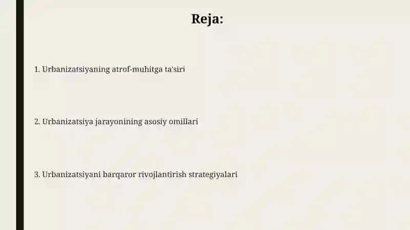 Urbanizatsiya va uning o'rni 2