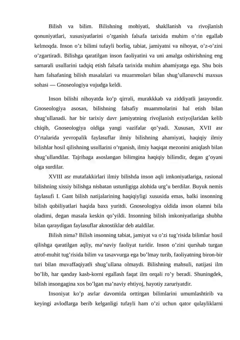 Gnoseologiya bilish falsafasi 2