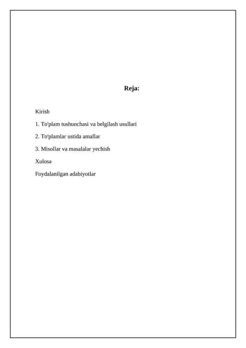 To'plam tushunchasi va belgilash usullari 2