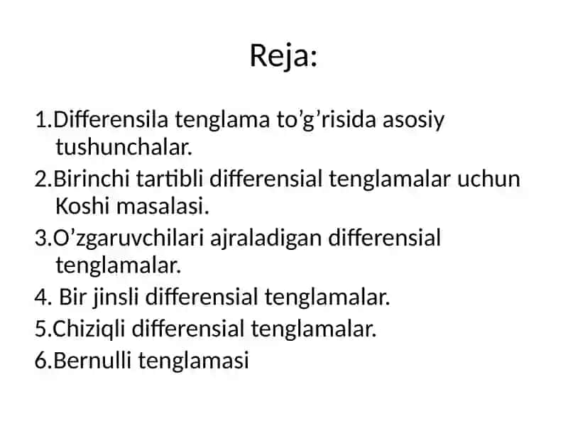 Differensialtenglamalar 2