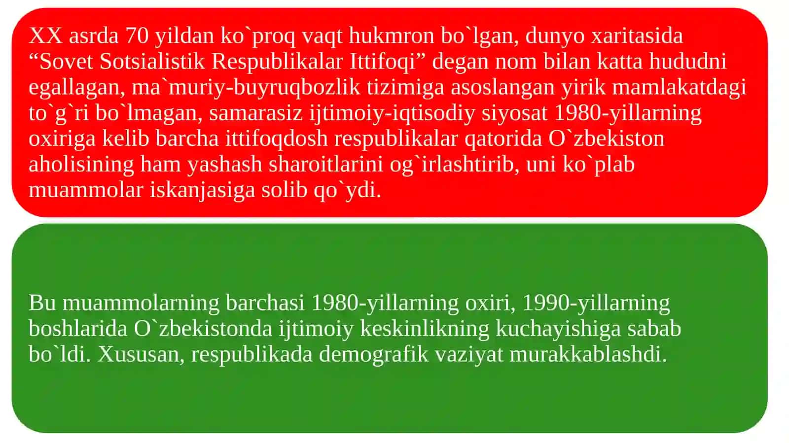 Oʻzbekiston Respublikasidagi ijtimoiy oʻzgarishlar 2