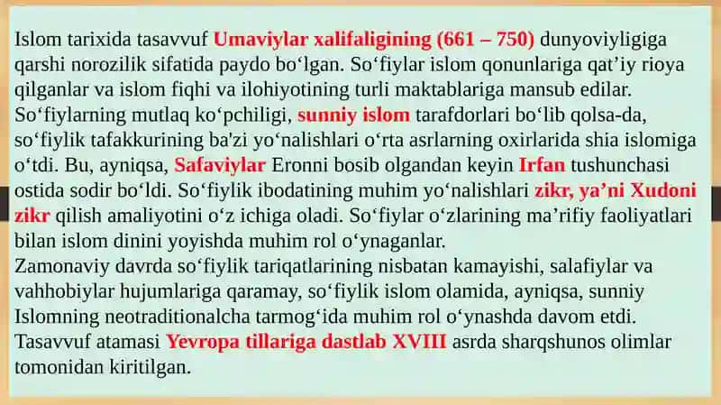 Islom tarixida tasavvuf 2