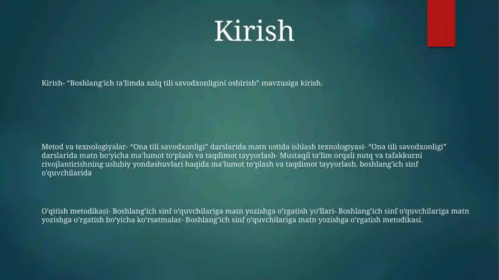 Ona Tili O'Qish Savodxonligi 2