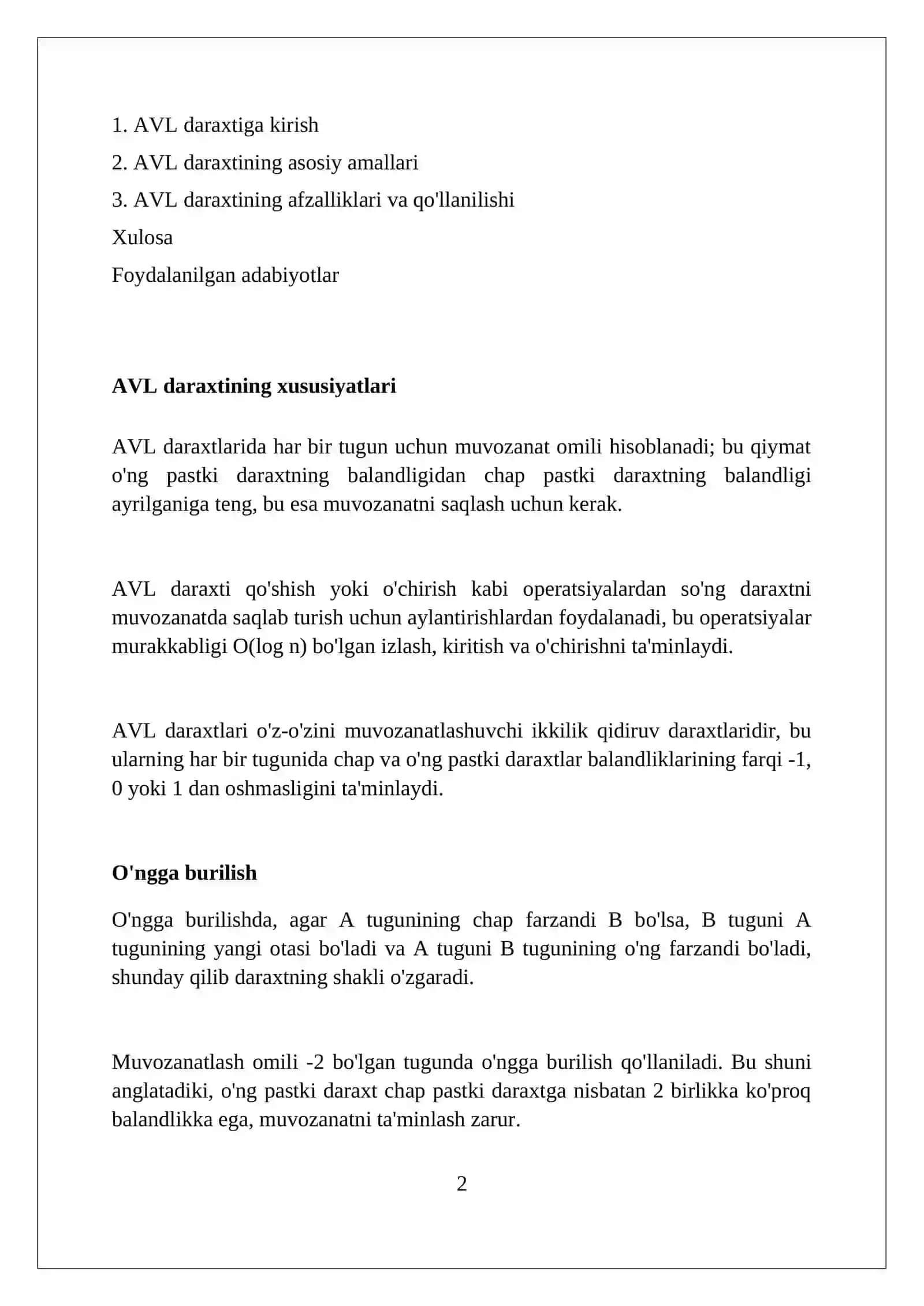 AVL daraxtlari muvozanatlari 2