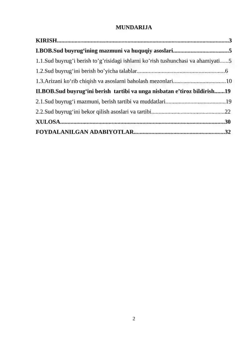 SUD BUYRUG’INI BERISH ASOSLARI 2
