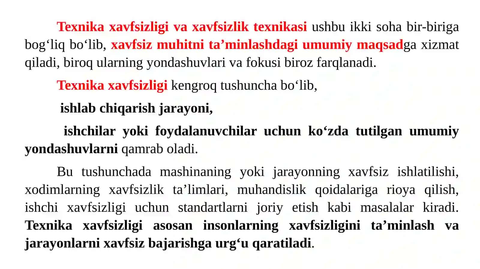 Texnikaxavfsizligi va xavfsizlik texnikasi 2