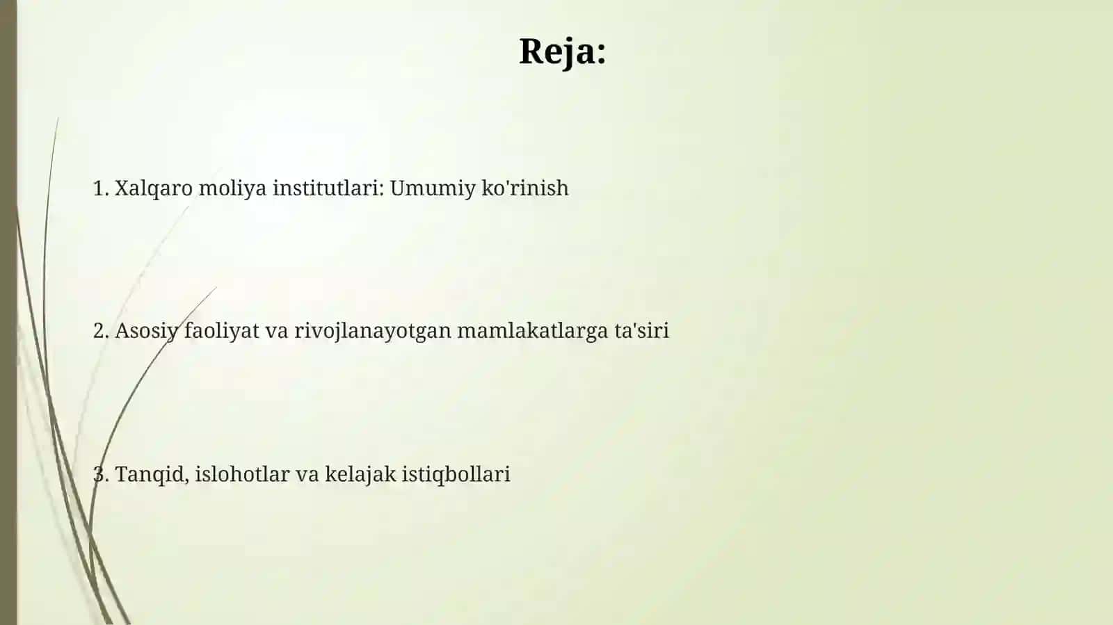 Xalqaro moliya institutlari 2