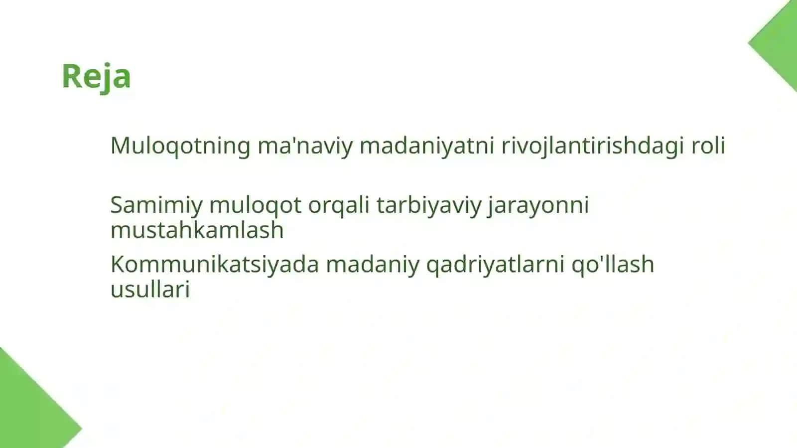 Muloqot asosida ma'naviy madaniyatni shakillantirish 2