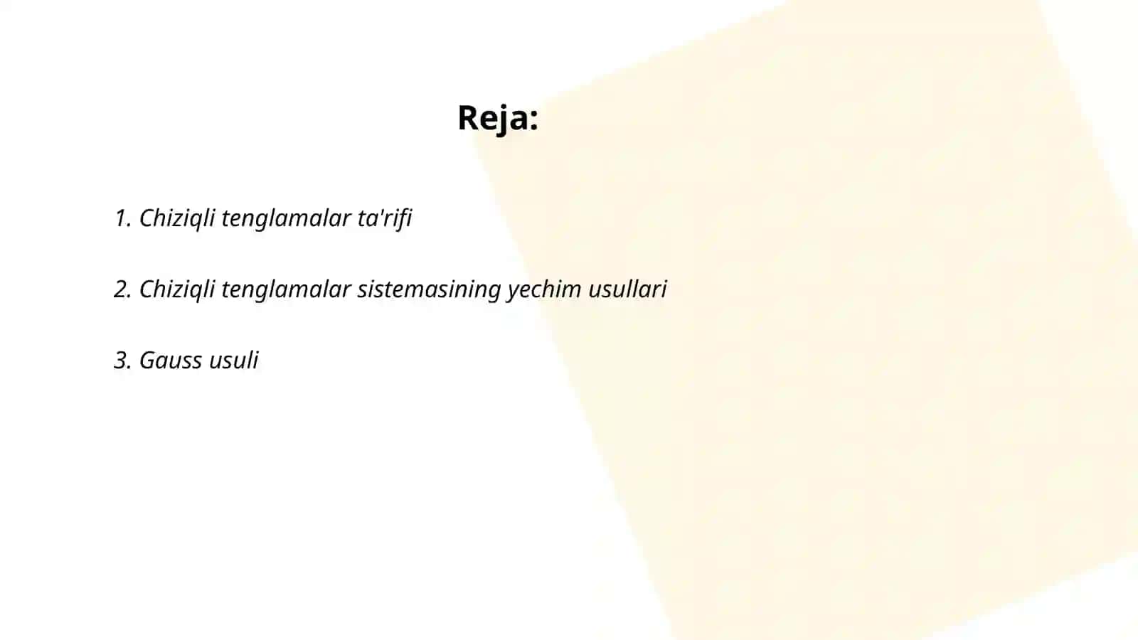 Chiziqli tenglamalar sistemasi 2