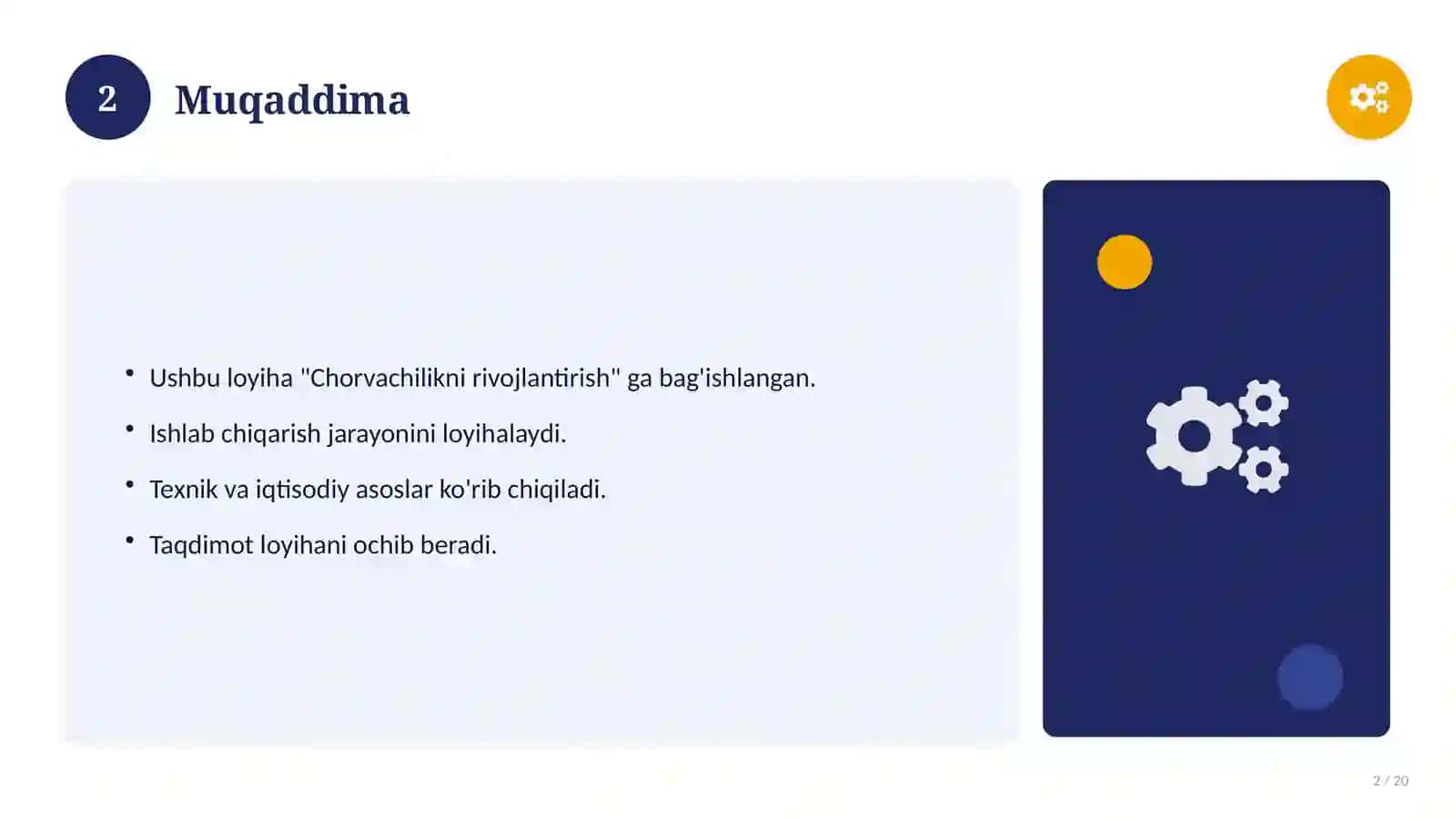 Chorvachilikni rivojlantirish 2