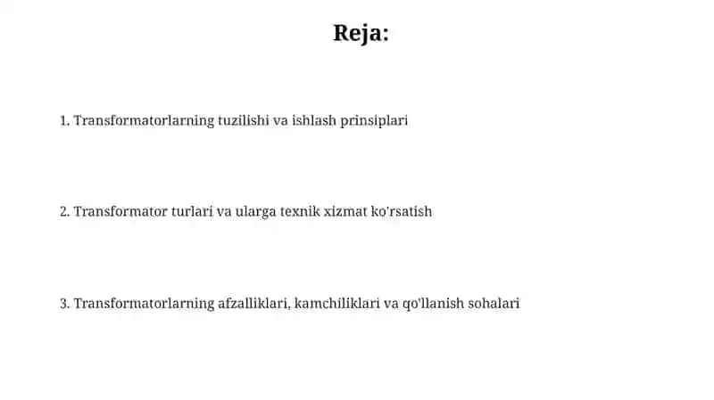 Trasformatorlar va ularning ishlash prinsiplari 2