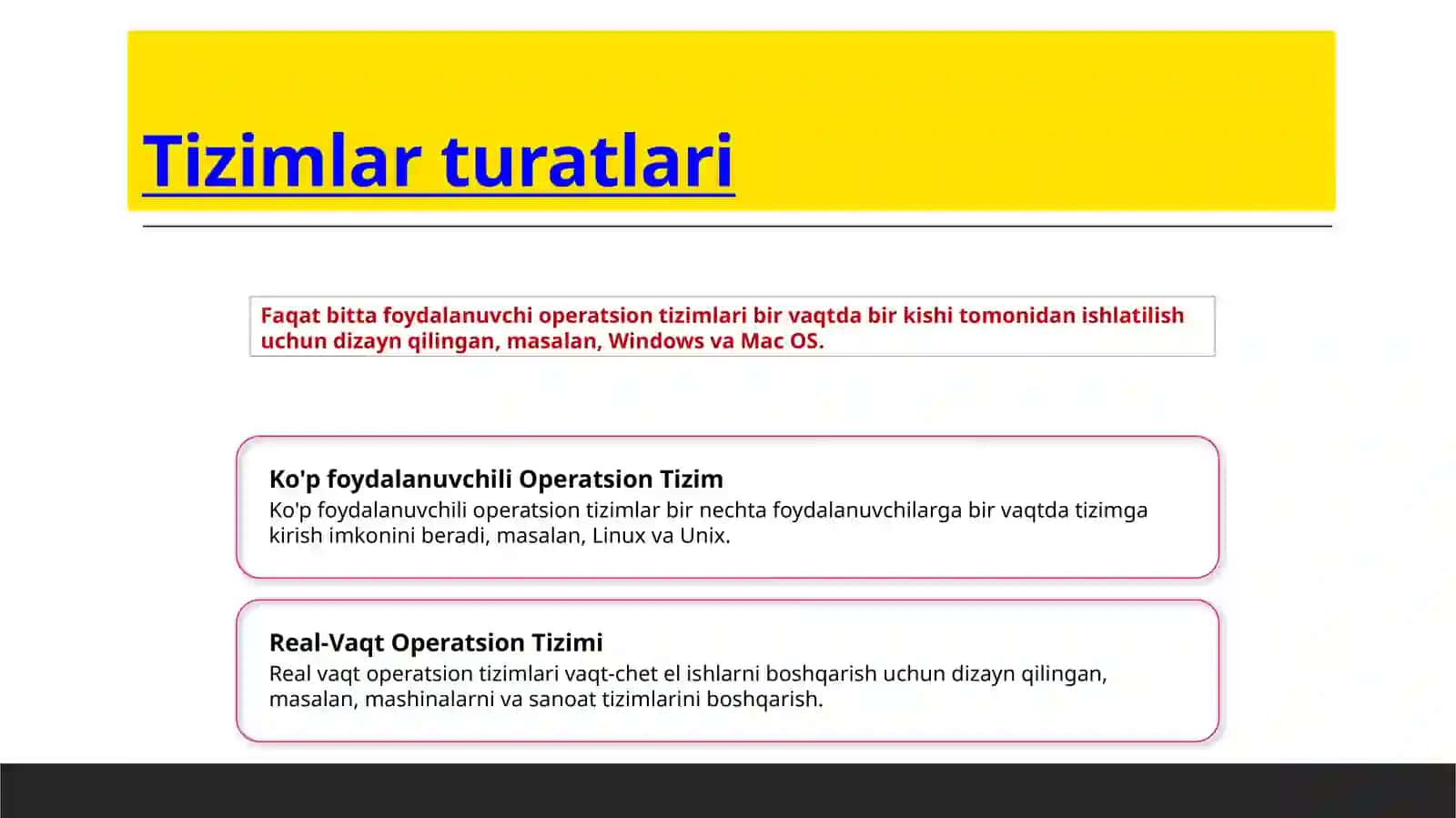 Operatsion tizimlarga kirish 2
