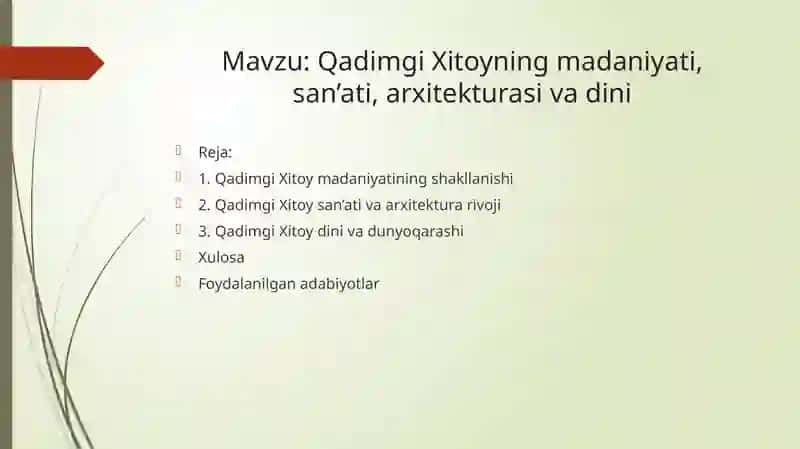 Qadimgi Xitoyning madaniyati, san’ati, arxitekturasi va dini 2