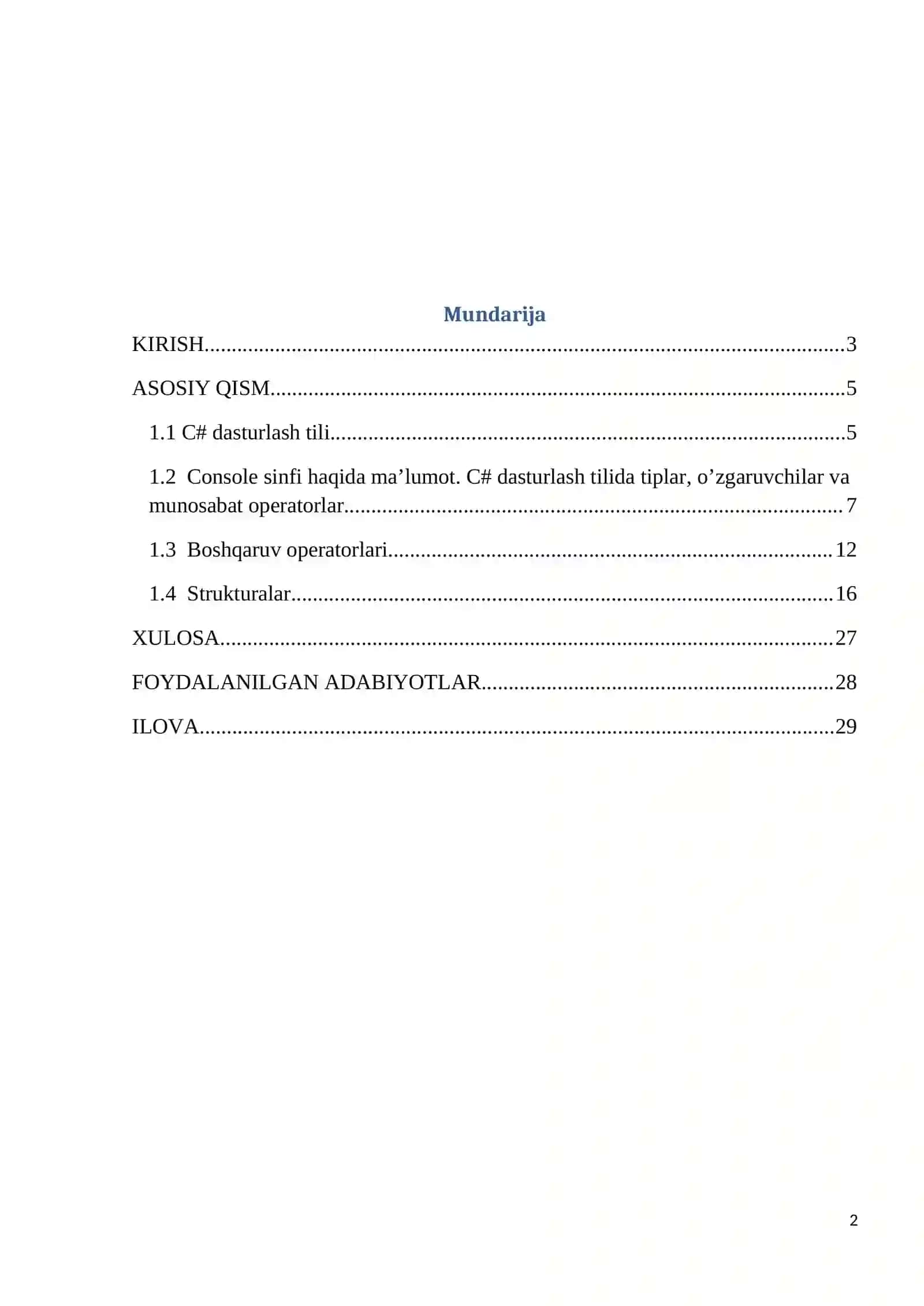 Strukturalar. Dinamik strukturalar 2