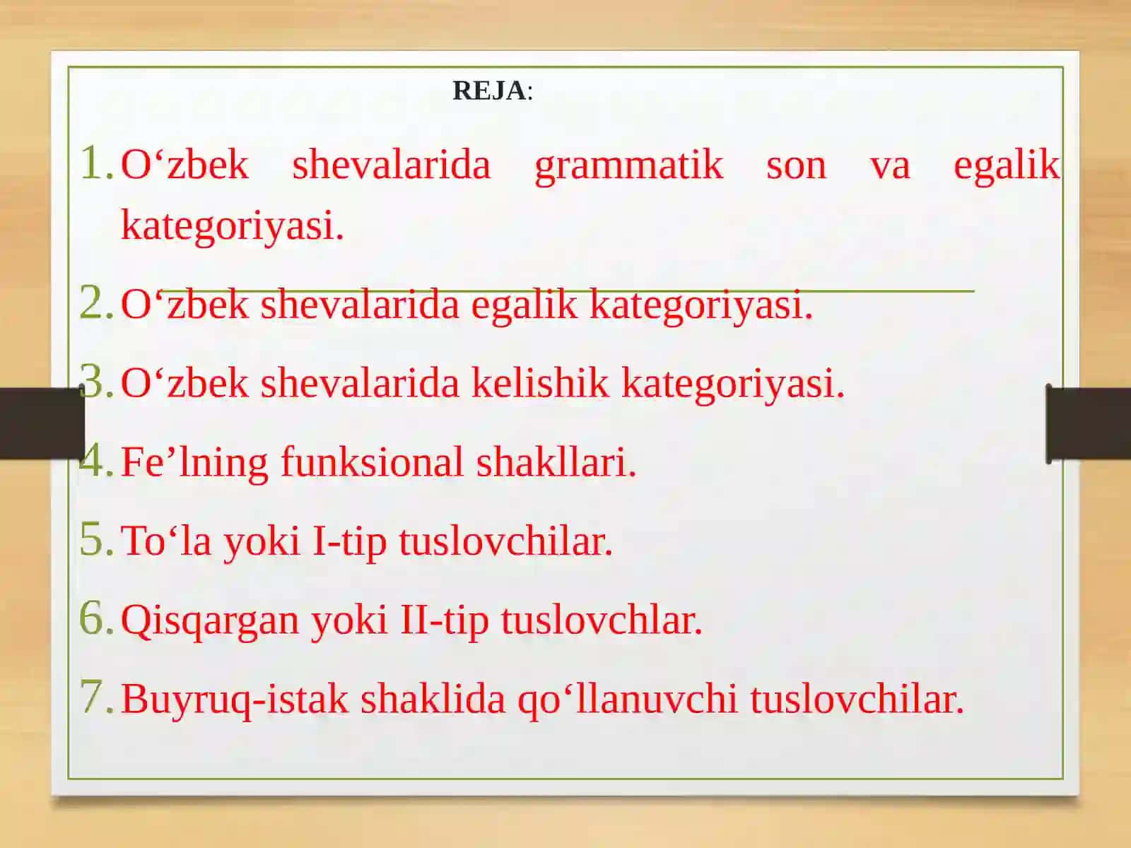 O‘ZBEK SHEVALARI MORFOLOGIYASI 2