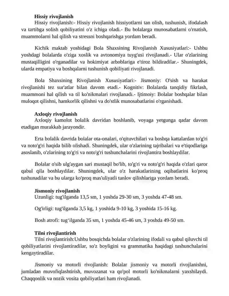 Kichik Maktab Yoshidagi Bola Shaxsining Rivojlanish Xususiyatlari 2