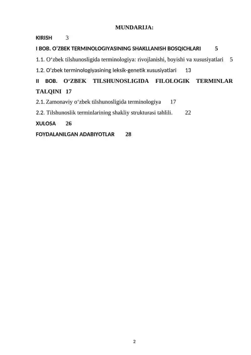 Oʻzbek tilshunosligida filologik terminlarning ilmiy tavsifi 2