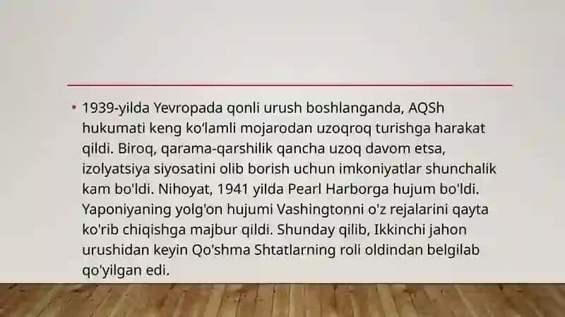 ikkinchi jaxon urushidan kegin Aqsh 2