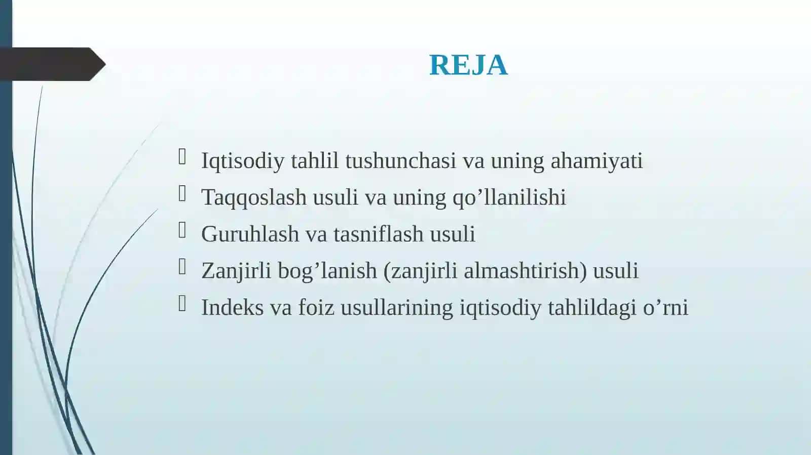 Iqtisodiy tahlil usullari 2