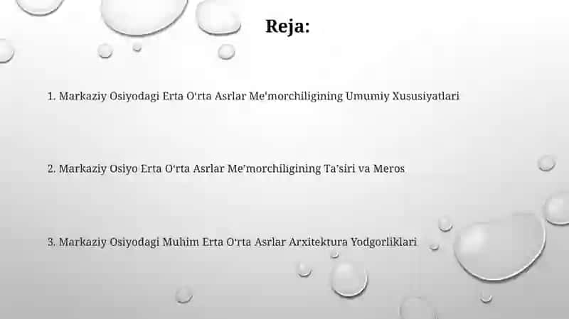 Markaziy Osiyo Erta O‘rta Asrlar Me‘morchiligining Ta‘siri va Meros 2