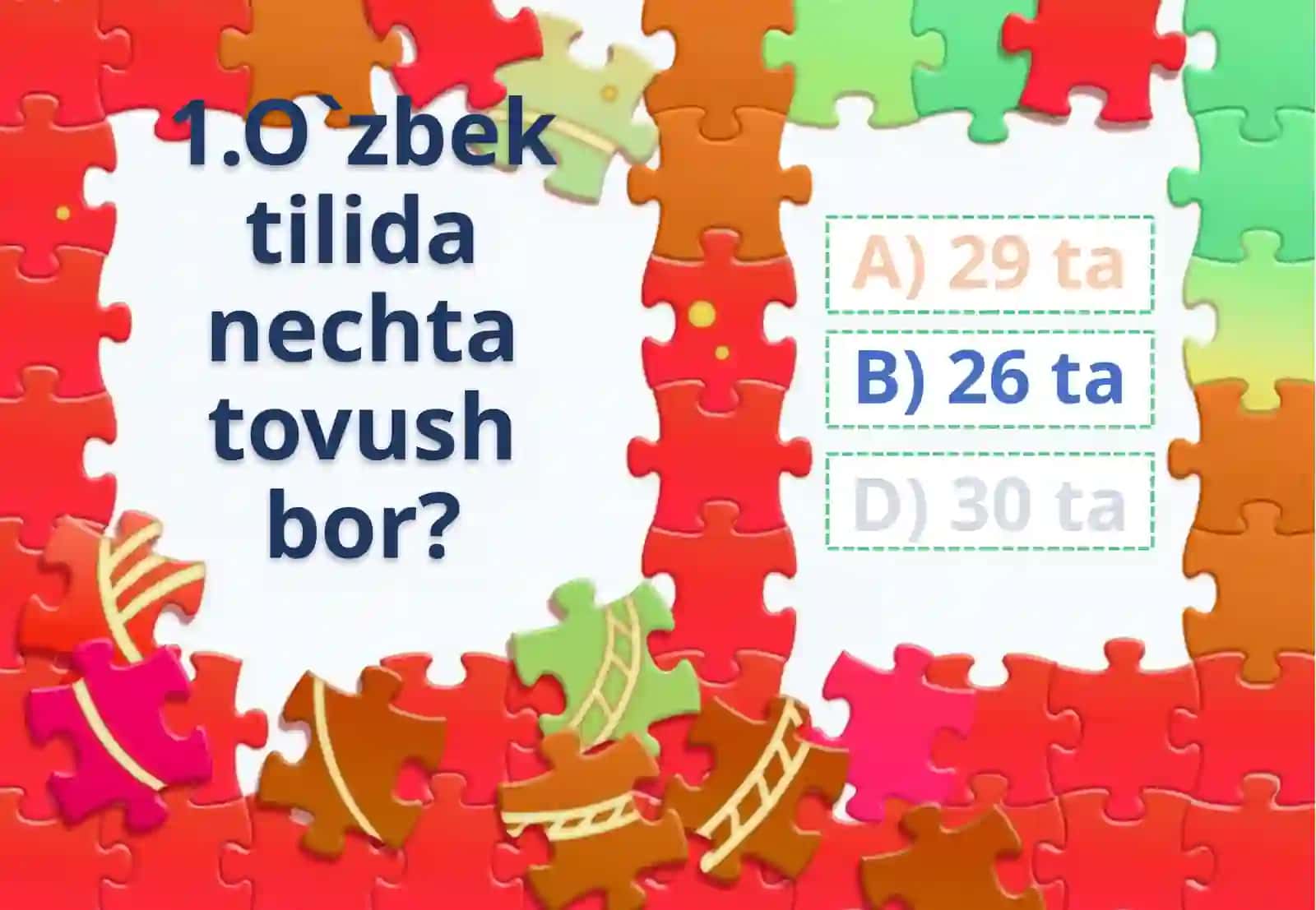 Ona tilidan test topshirig`i 2