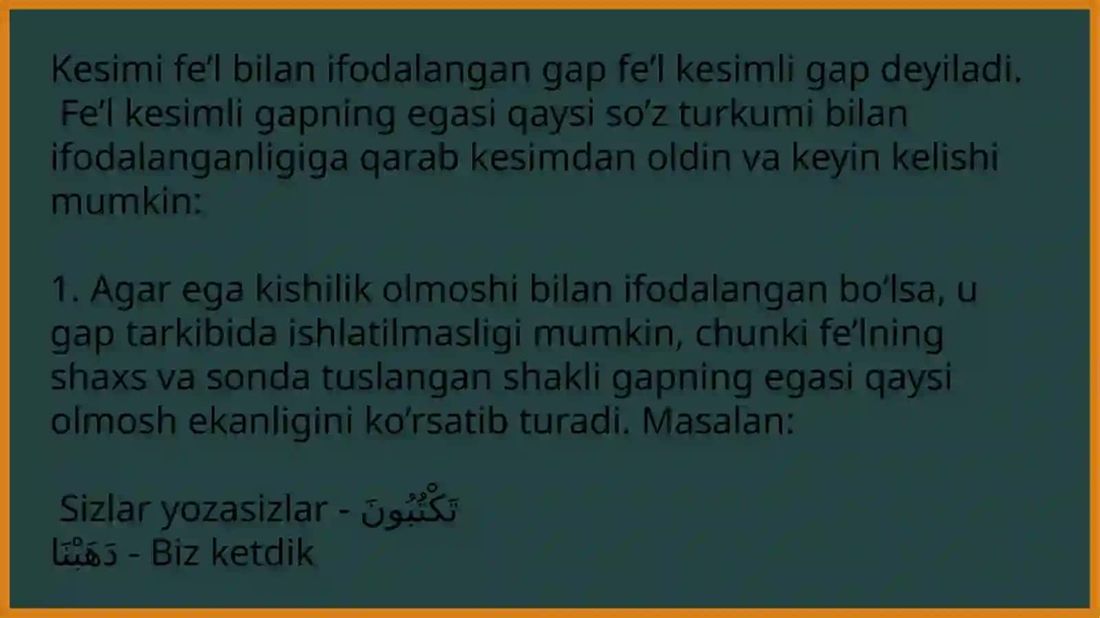 Fe’l kesimli gap 2