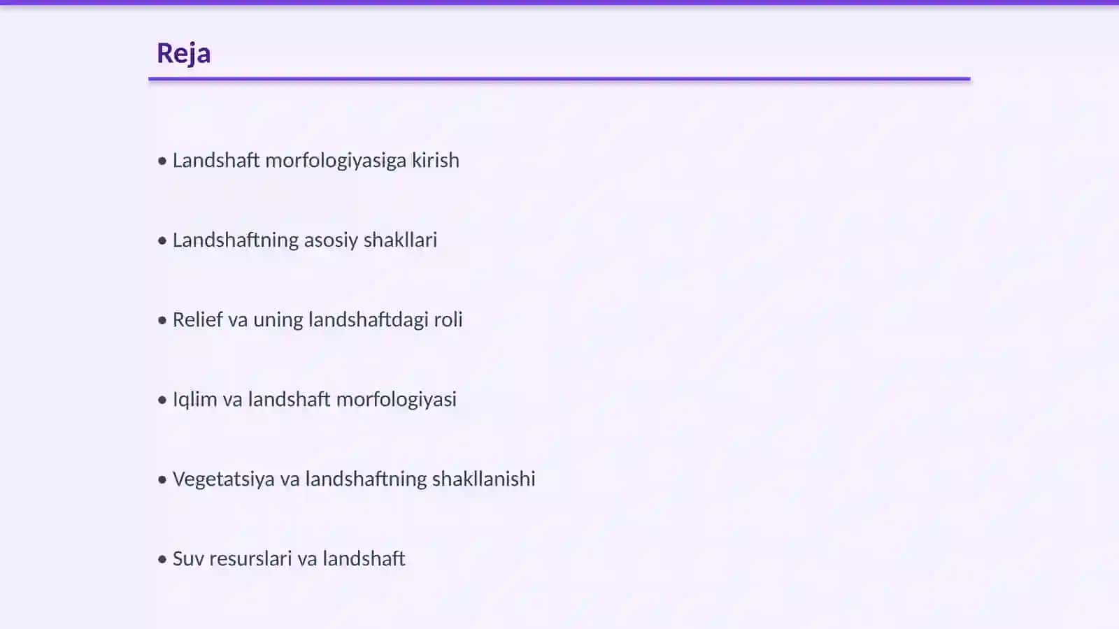 Landshaftning morfologik qismlari 2