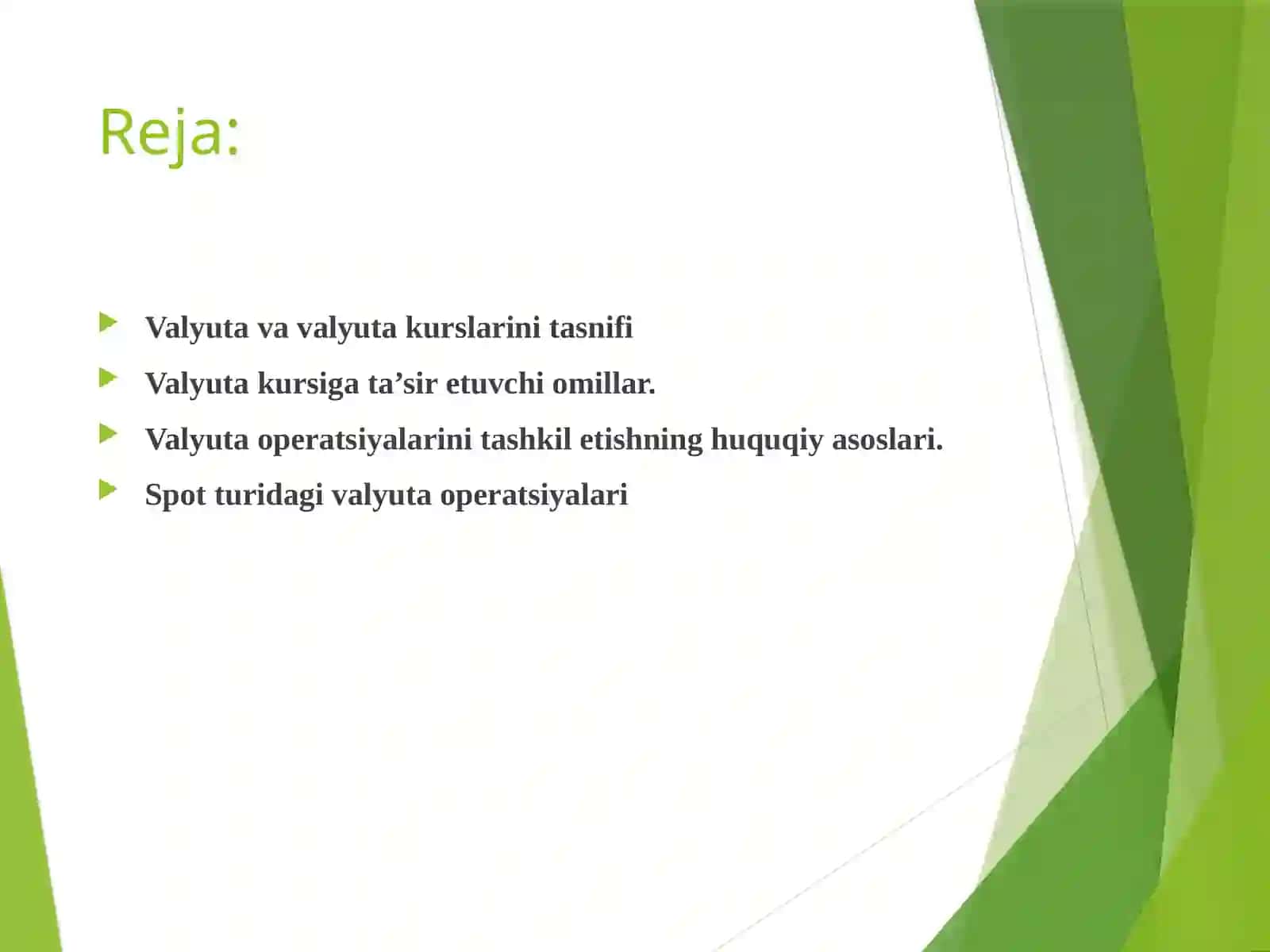 Tijorat banklarining spot operatsiyalari 2