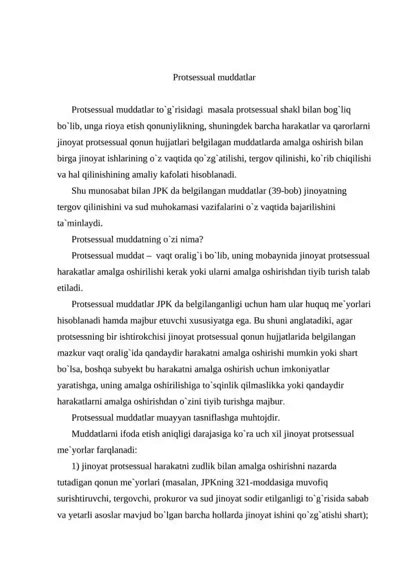 Protsessual Muddatlar 2