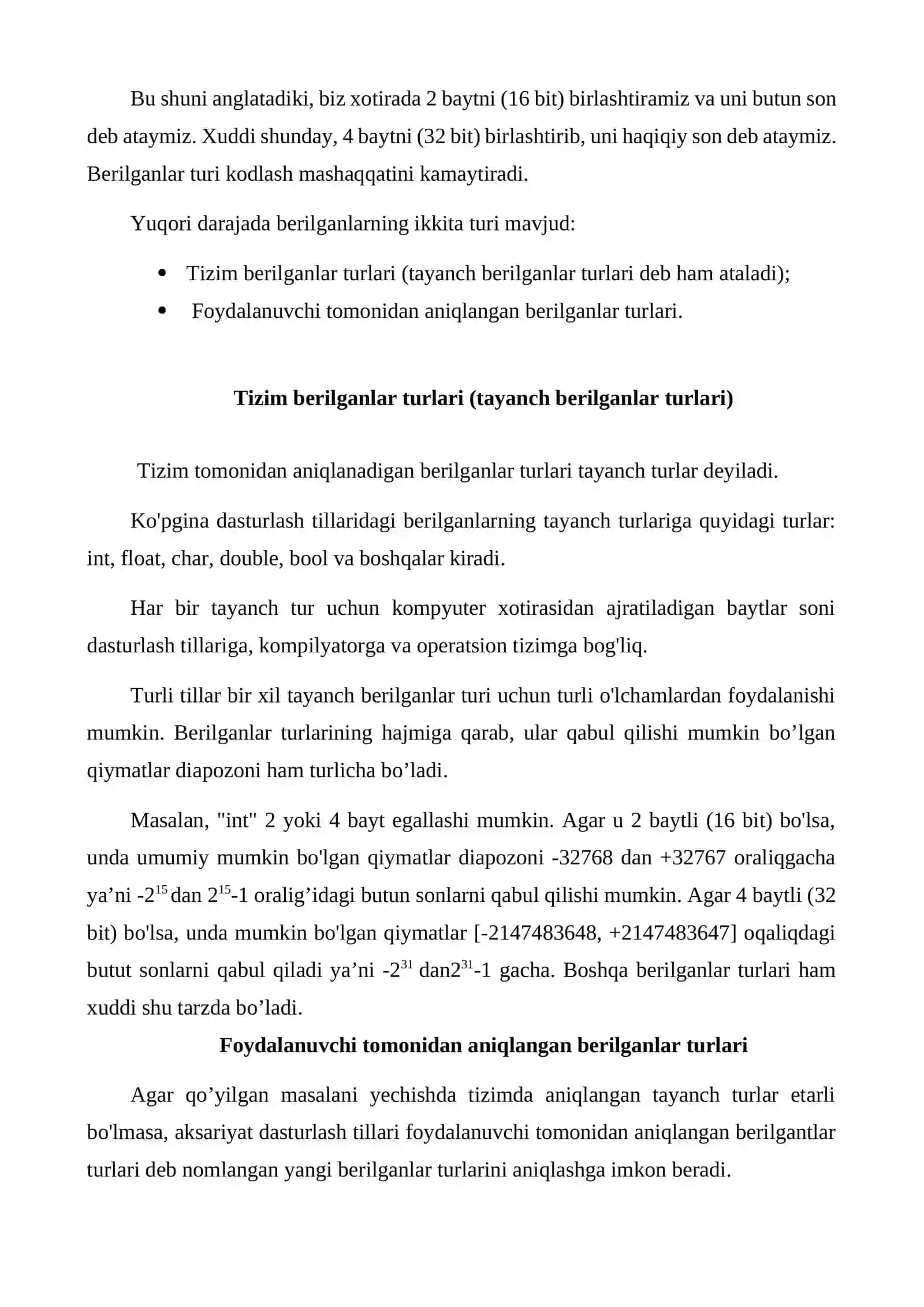 Asosiy tushunchalar 2