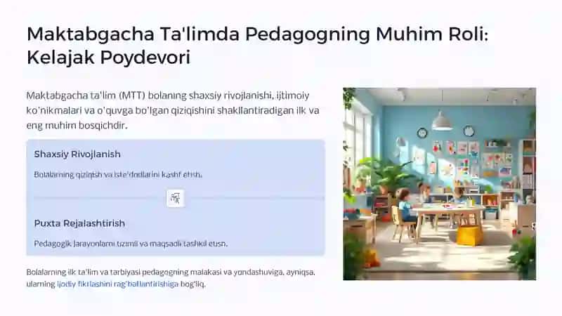 Maktabgacha Ta'limda Pedagogning Muhim Roli: Kelajak Poydevori 2