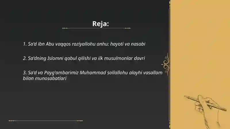 Sa'd ibn Abu vaqqos roziyallohu anhu 2