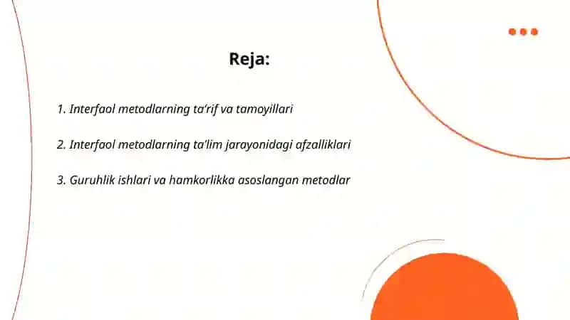 Interfaol metodlar va vositalar 2