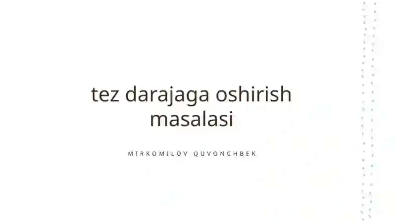 MALUMOTLAR TUZULMASI VA ALGARITIMI 2
