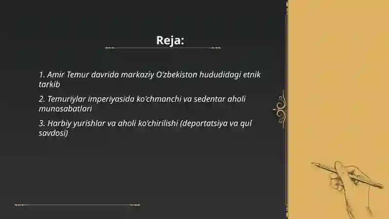 Amir Temur va Temuriylar davrida etnik jarayonlar 2