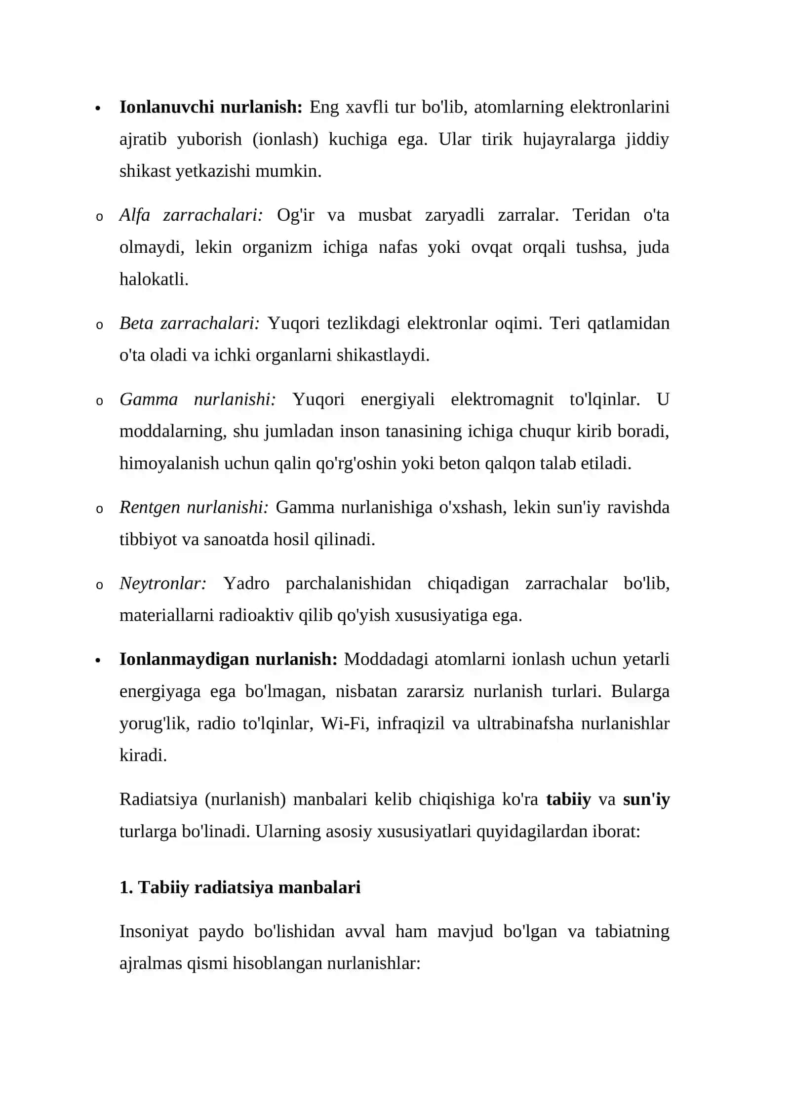 Radiatsiya va inson salomatligiga ta'siri 2