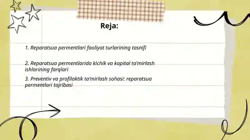 Reparatsua permentlari faoliyatı 2