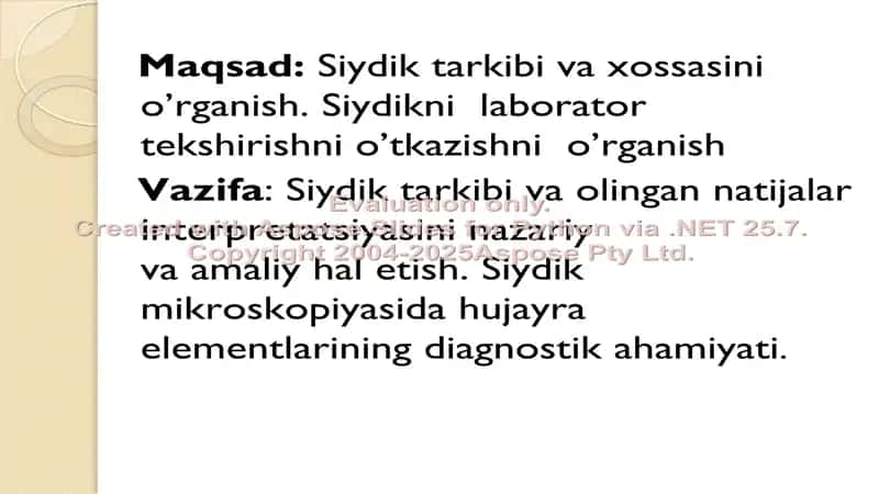 Siydik laborator tekshirish usullari 2