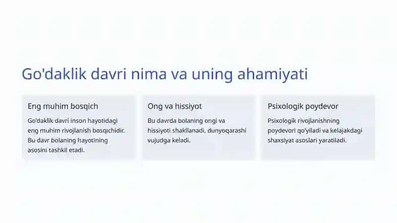 Go'daklik davrining psixologik xususiyatlari 2