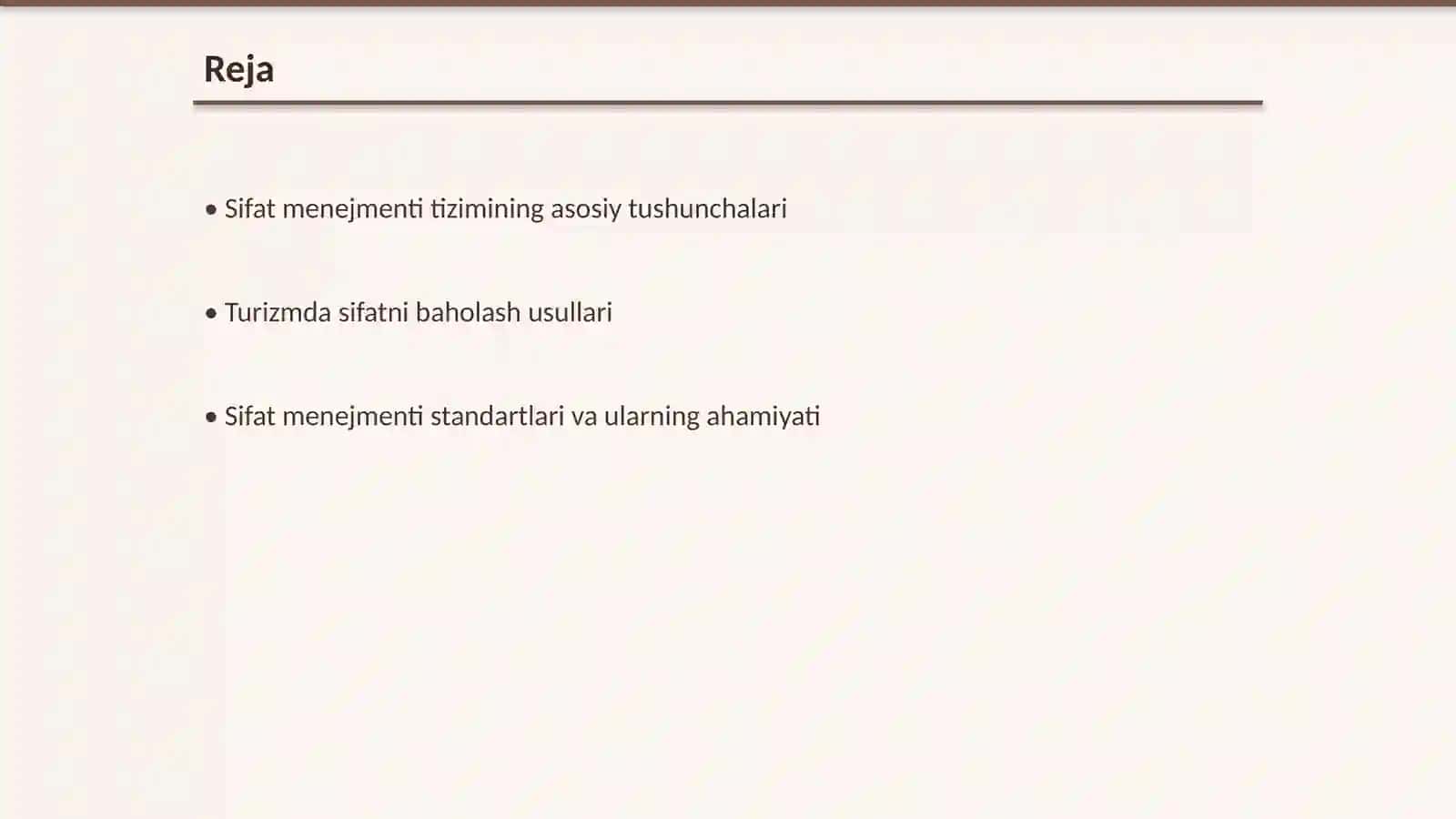 Turizmda sifat menejmenti tizimining nazariy asoslari 2