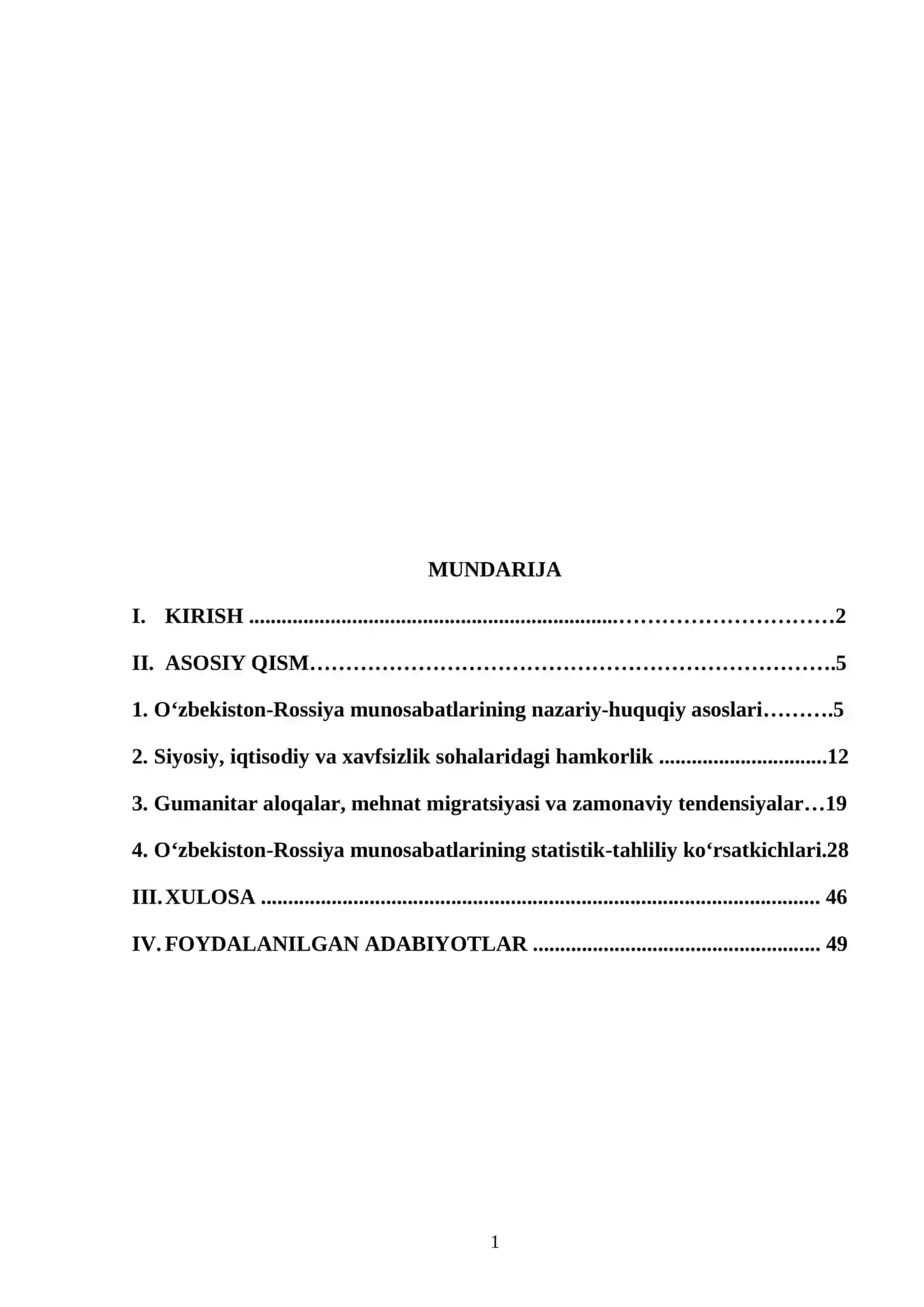 Mustaqillik yillarida O‘zbekiston-Rossiya munosabatlari 2