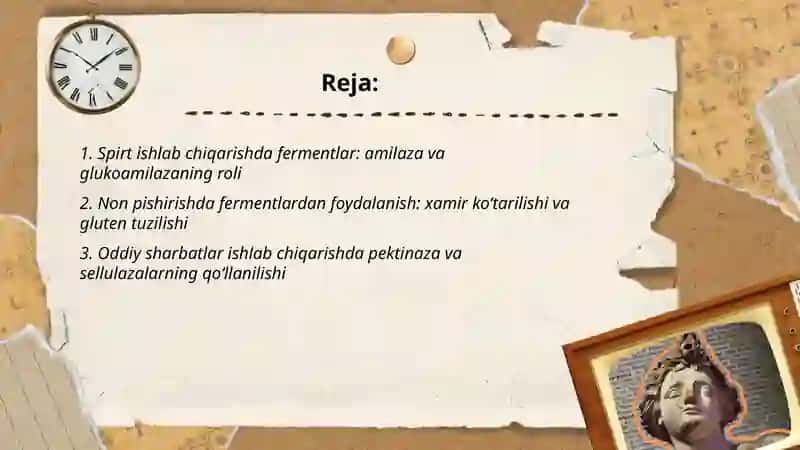Spirt non oddiy sharbatlar pishloq va yog moy ishlab chiqarishda fermentlardan foydalanish 2