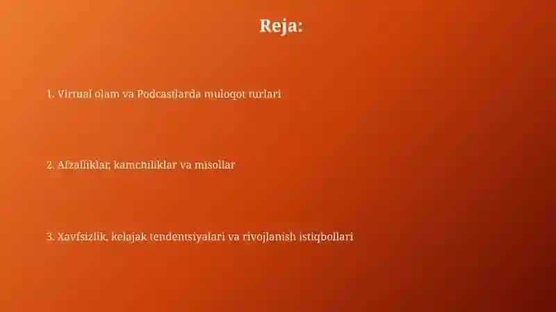 Virtual olam va podcastlar 2