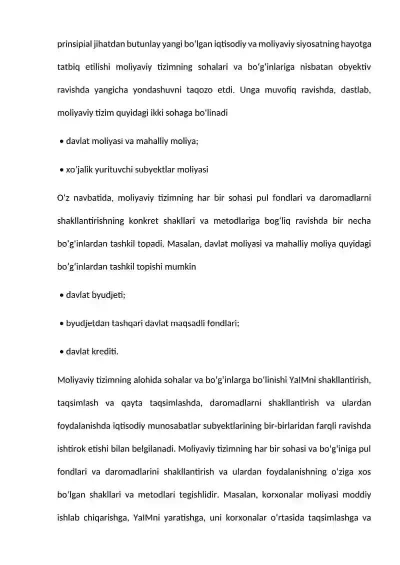 O’zbekiston Respublikasi moliya tizimi 2