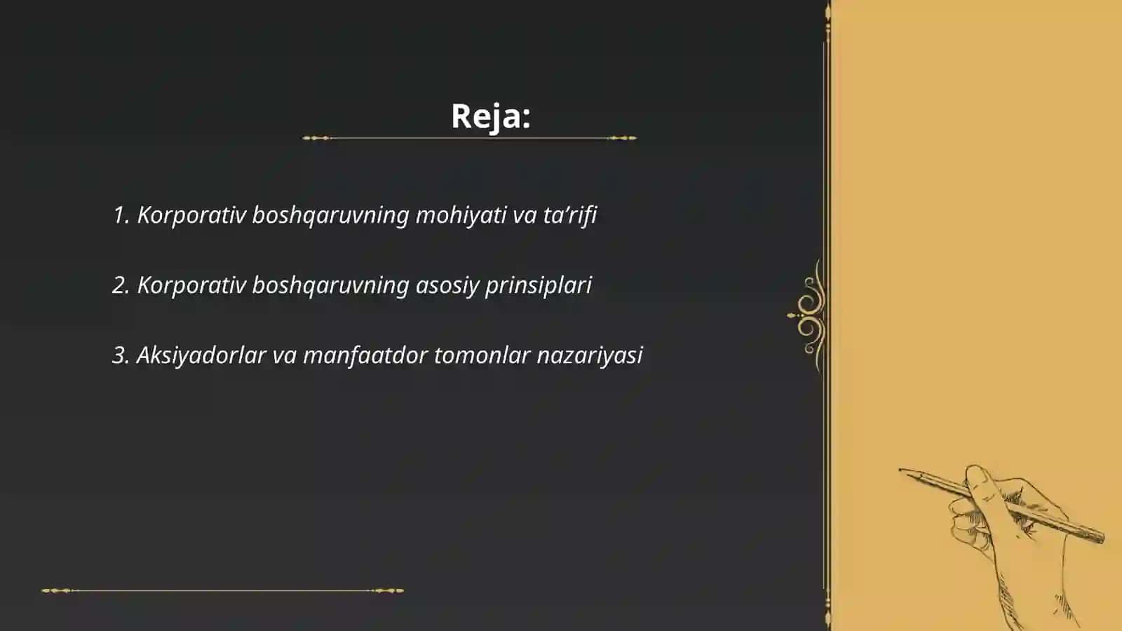 KORPORATIV BOSHQARUVNING ASOSIY NAZARIYALARI 2