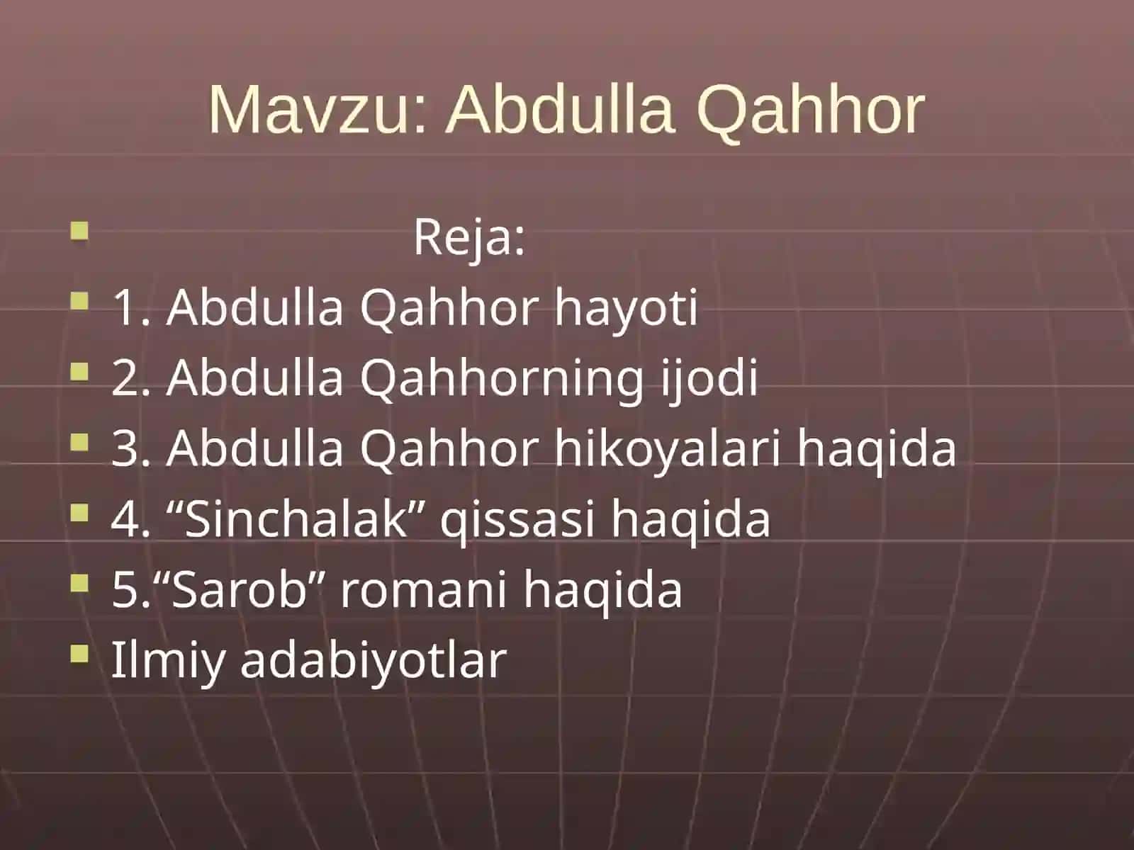 Abdulla  Qahhor   hayoti  va  ijodi 2