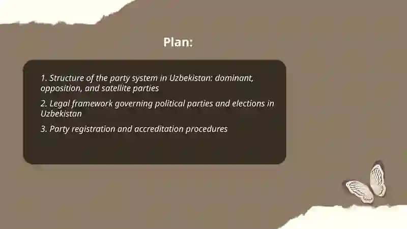 Political parties, election system and action strategies in Uzbekistan 2