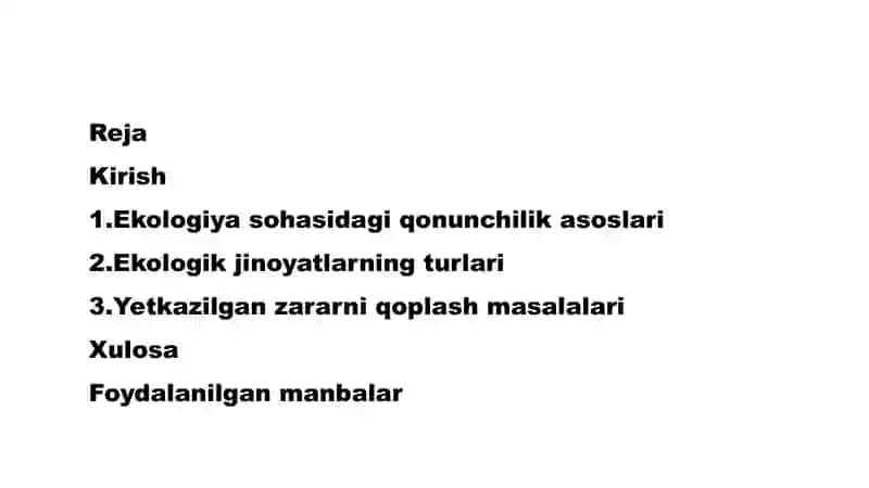 Ekologiya sohasidagi jinoyatlar 2
