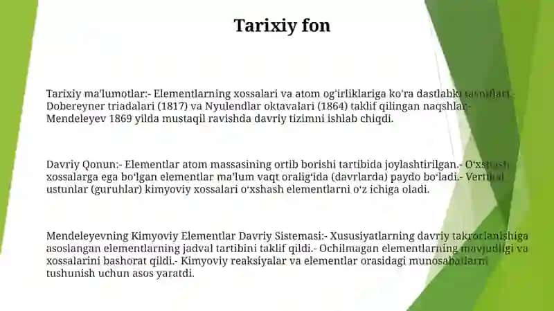 Davriy Qonun Va Mendeleyevning Kimyoviy Elementlar Davriy Sistemasi 2